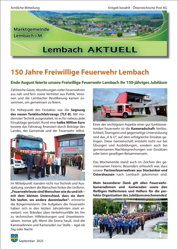 Gemeindezeitung Hörbich September 2025
