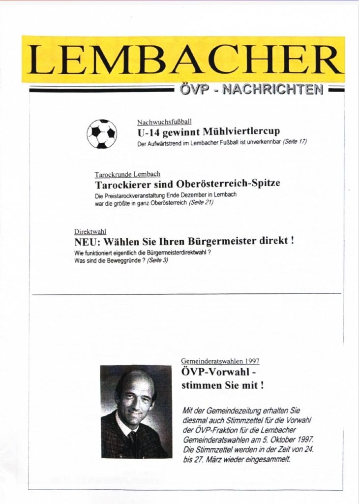 Gemeindezeitung Lembach März 1997